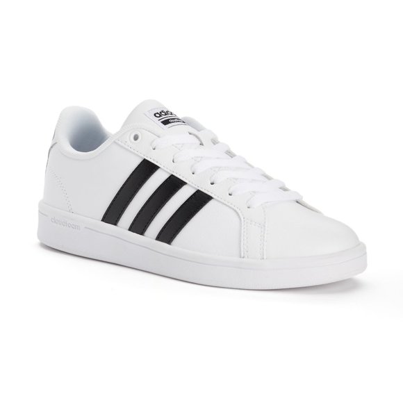 adidas Shoes - Women's Size 8.5 Adidas Cloudfoam Advantage Shoes White w/ Black Stripes